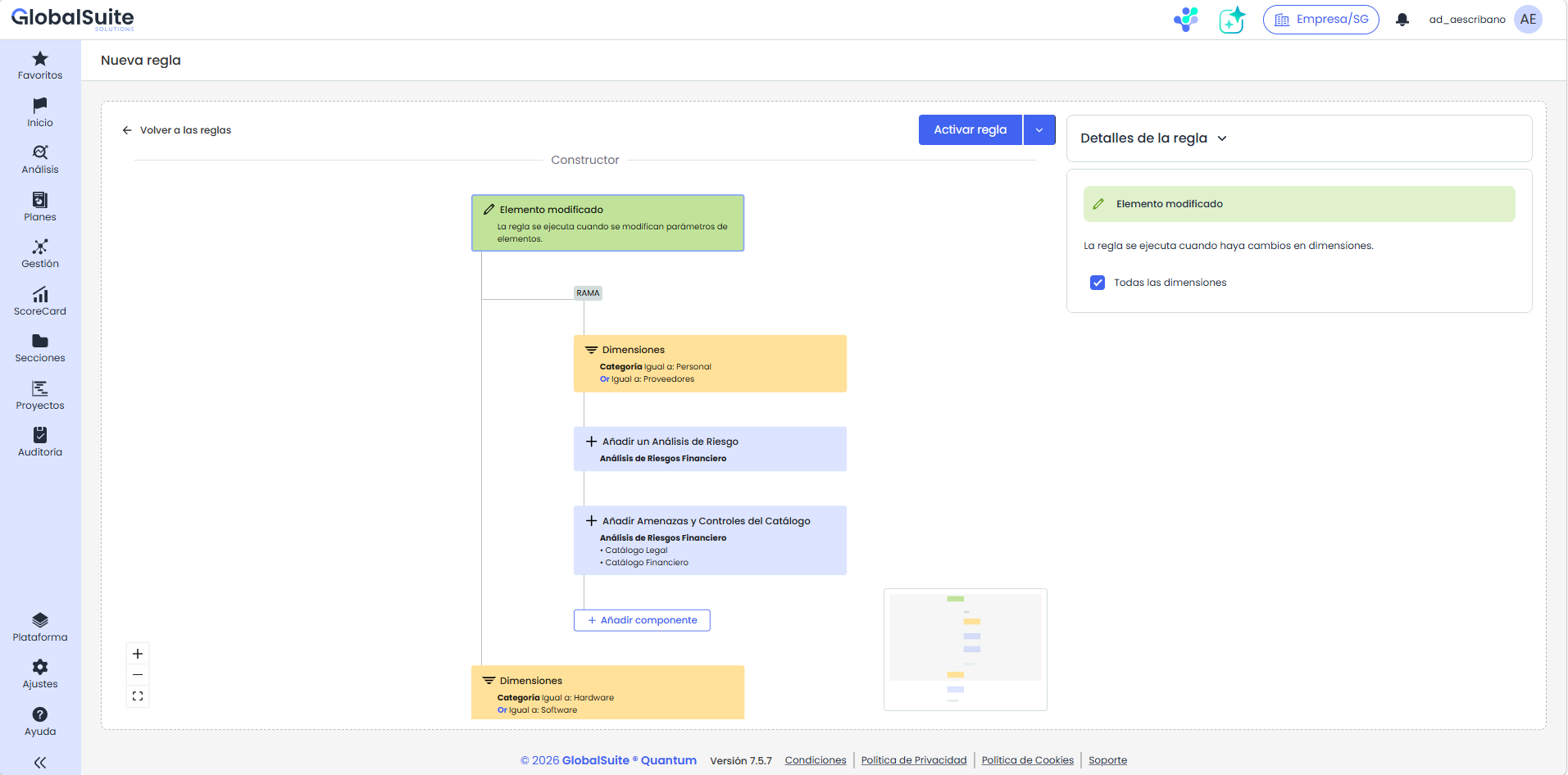Ejemplo de regla de automatización: del dato al workflow automático